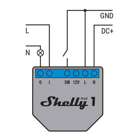 SHELLY Shelly Plus 1 WiFi inbouwschakelaar