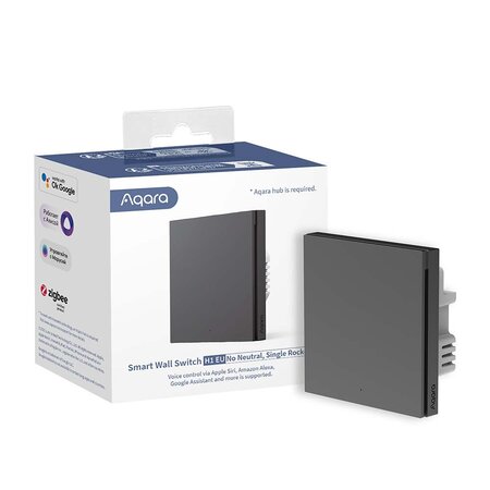 AQARA Aqara Smart Wall Switch H1 (No Neutral, Single Rocker) Gray