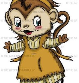 the greeting farm The Greeting Farm Marlene Monkey 03 rubberstamp mounted