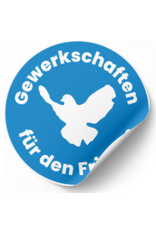 Runder Aufkleber Gewerkschaften für den Frieden