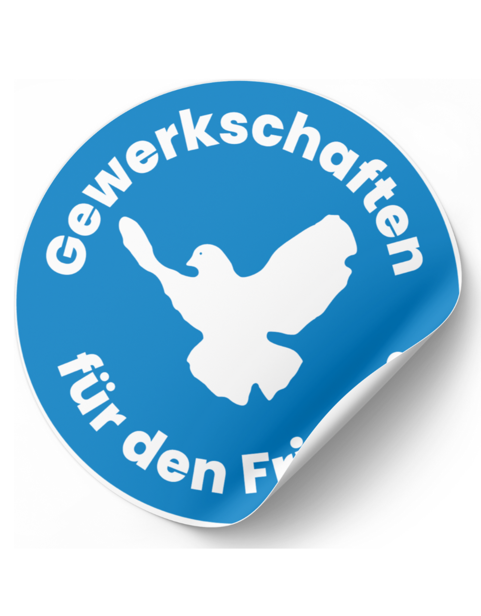 Runder Aufkleber Gewerkschaften für den Frieden