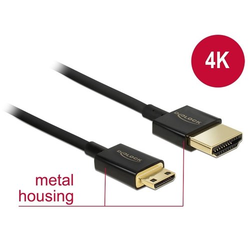 DeLock HDMI A - HDMI C Slim -0.5 meter DeLock HDMI A - HDMI C Slim -0.5 meter