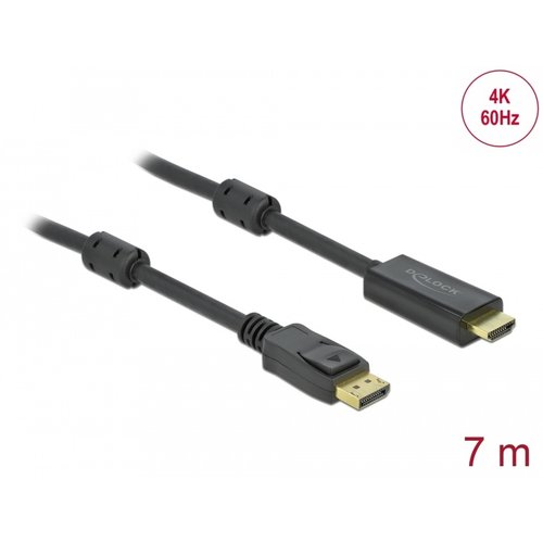 DeLock DisplayPort 1.2 - HDMI kabel - 7.0 meter DeLock DisplayPort 1.2 - HDMI kabel - 7.0 meter