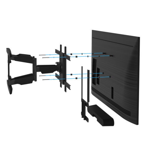 Cavus WME105+CFSRAYB- Draaibare TV beugel met Sonos Ray frame Zwart