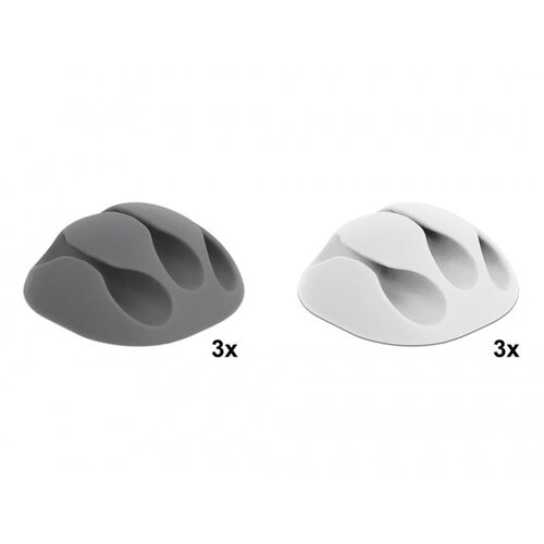 DeLock Zelfklevende Trio Kabelclips (6 stuks) Zwart DeLock Zelfklevende Trio Kabelclips (6 stuks) Zwart