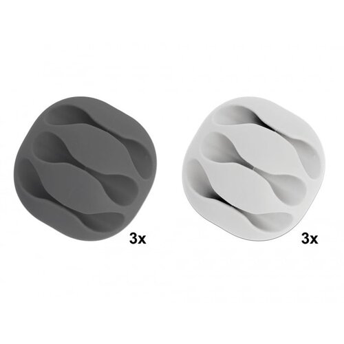 DeLock Zelfklevende Trio Kabelclips (6 stuks) Zwart