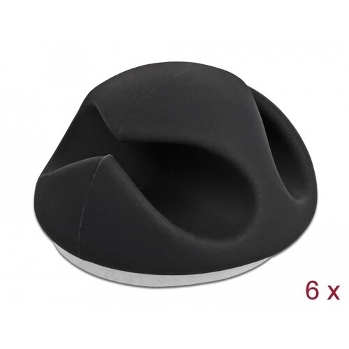 DeLock Zelfklevende Duo Kabelclips (6 stuks) Zwart DeLock Zelfklevende Duo Kabelclips (6 stuks) Zwart