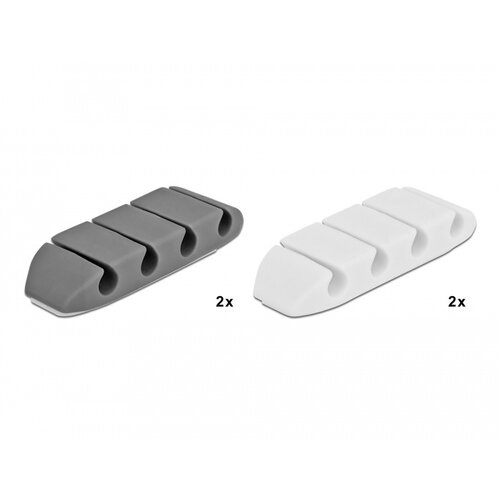 DeLock Zelfklevende Quad Kabelclips (4 stuks) DeLock Zelfklevende Quad Kabelclips (4 stuks)