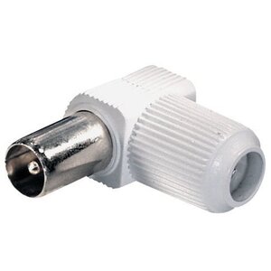 KEM Coax male schroef connector Haaks