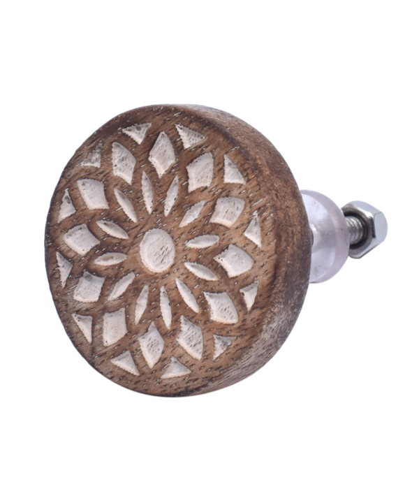 Kastknop Hout Boho Mandala